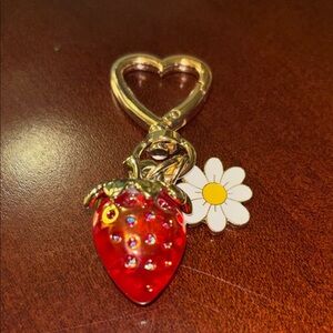 Strawberry and Daisy Keychain
